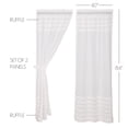 thumbnail image 4 of VHC Brands Farmhouse 84"x40" Panel Pair White Rod Pocket Ruched Window Curtains, 4 of 7