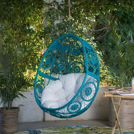 Belham Living Bloom Resin Wicker Hanging Egg Chair With Optional Belham Living Bloom Resin Wicker Hanging Egg Chair With Optional Stand
