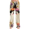thumbnail image 2 of Pajama Pants Women Halloween Ghost Face Print Soft Stretch Drawstring Comfy, 2 of 5