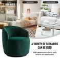 thumbnail image 2 of Accent Armchair, Velvet 360° Swivel Barrel Chair for Living Room - Green, 2 of 8