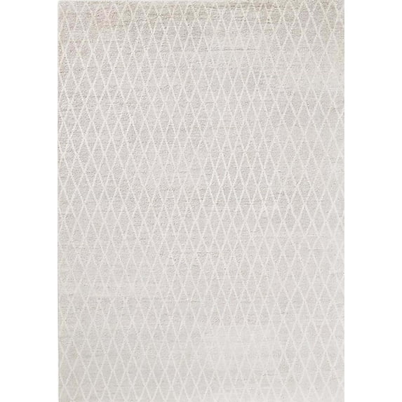 Ahgly Company Indoor Rectangle Mid-Century Modern Ash White Beige Solid Area Rugs, 8' x 12'