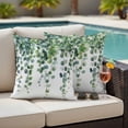thumbnail image 5 of Spring Pillow Covers 2 Pack Leaves Pillowcase Waterproof Outdoor Throw Pillow Cover for Patio Garden Square Cushion 24”x24”, 5 of 9
