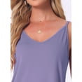 thumbnail image 5 of DARING DIVA Women's Sleeveless Base Layer Spaghetti Straps V Neck Tank Tops M Purple, 5 of 7