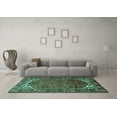 thumbnail image 3 of Ahgly Company Machine Washable Indoor Rectangle Persian Turquoise Blue Traditional Area Rugs, 6' x 9', 3 of 4