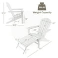 thumbnail image 6 of Patiojoy 2PCS HDPE Adirondack Chair W/Ergonomic Design&Ottoman Outdoor Lounge Armchair Chair for Yard&Patio White, 6 of 6