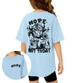 thumbnail image 3 of Tween Girls Casual Short Sleeve T Shirt Crewneck Printed Top Clothes Light Blue Size 10-11T, 3 of 7
