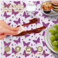 thumbnail image 6 of Butterfly and Floral Purple Pattern Round Tablecloth 70"x70", Wrinkle Resistant Wipeable Table Cover for Kitchen Dining Room Picnic Patio and Party, 6 of 6