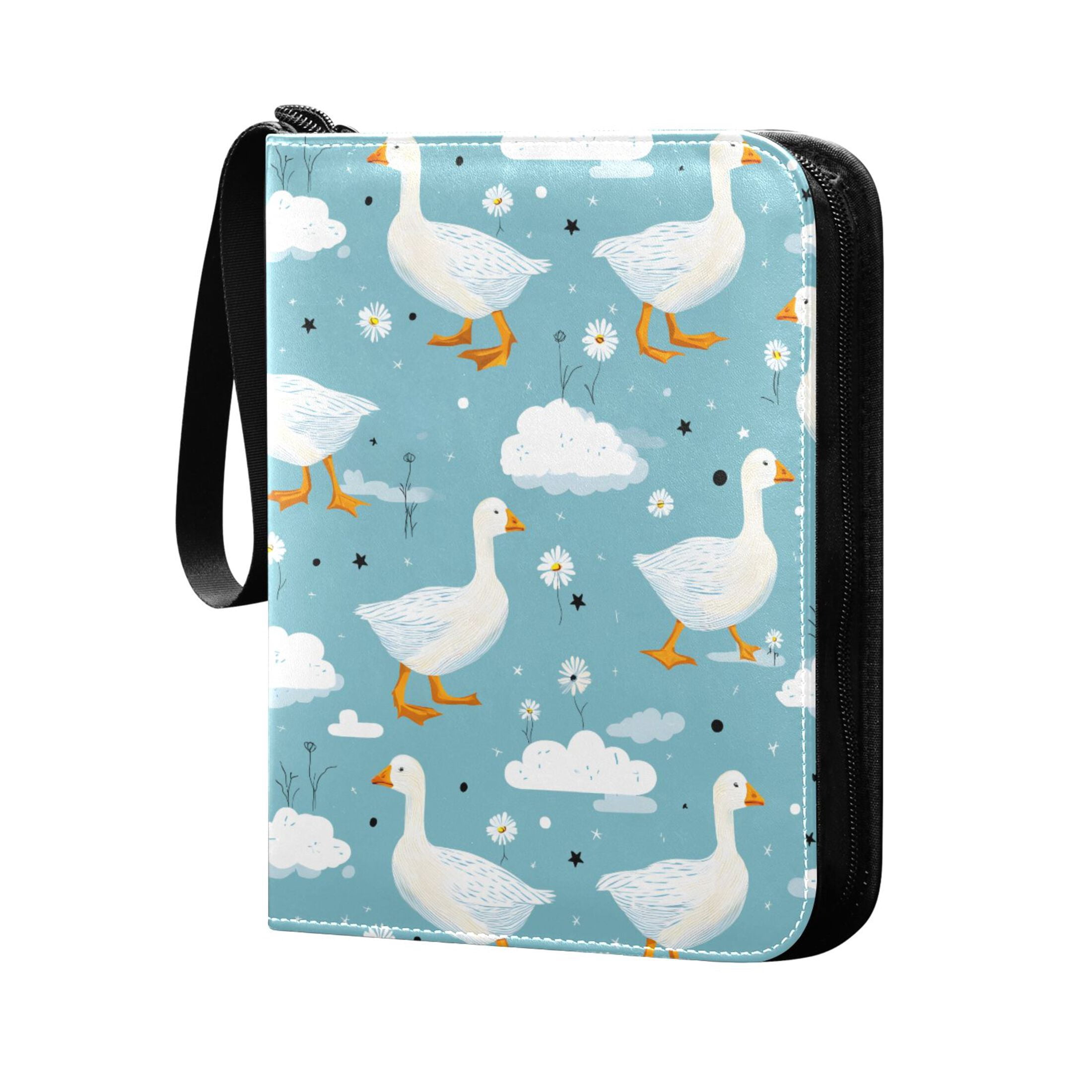 ALAZA Duck Floral Trading Card Binder 4 Pocket Cards Collection Album 400 Folder Holder
