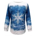 thumbnail image 4 of Moda mujer Casual Navidad estampado cuello redondo manga larga suelta camiseta blusa pulóver Tops Pompotops qwe24371, 4 of 6
