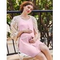 thumbnail image 4 of Ekouaer Nightgowns for Women 2 Pack Button Down Sleep Shirts Short Sleeve Nightshirt Sleepwear House Dress with Pockets, 4 of 6
