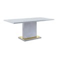 thumbnail image 1 of ACME Gaines Wood Pedestal Rectangular Dining Table in Gray High Gloss, 1 of 4