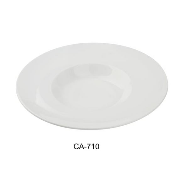Yanco CA-710 Cambria X 10.75 x 7 x 2.25 in. Mediterranean Pasta Bowl, Bright White - 14 oz - China - Pack of 12