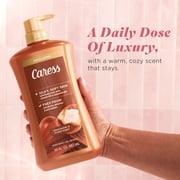 Caress Shea Butter & Brown Sugar Body Wash, Exfoliating & Moisturizing, Hyaluronic Acid, 30 oz