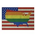 thumbnail image 1 of Pride Cutting Board, USA American Flag with Rainbow Gay Marriage Nationwide Rights and Equality Theme, Decorative Tempered Glass Cutting and Serving Board, Small Size, Multicolor, by Ambesonne, 1 of 1