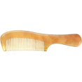 thumbnail image 1 of Peine de cuerno, cuerno hecho a mano de primera calidad con mango largo, peine antienredos antiestático de dientes anchos, 1 paquete para hombres, mujeres y niños, 1 of 2