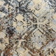 thumbnail image 5 of 5' X 8' Brown Light Blue And Gray Distressed Diamond Area Rug, 5 of 5