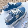 thumbnail image 4 of LTTVQM Womens Sneakers Casual Comfy Low Top Glitter Heart Print Anti-Skid Canvas Shoes Lace-Up Breathable Lounge Workout Fashion Sneakers Blue 36(US-5.5), 4 of 4