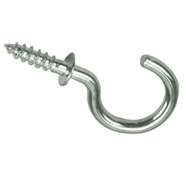 100 Pcs Nickel Plated Metal Ceiling Hooks Screw-in Eye Hooks Cup Hook Holder 