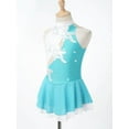 thumbnail image 4 of Lejafay Girls Sequins Floral Sleeveless Roller Figure Ice Skating Dress Gymnastic Leotard Ballet Lake Green 6, 4 of 7