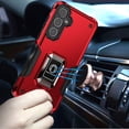 thumbnail image 2 of For Samsung s25 Plus/s24 Plus OPTIMUM Magnetic Ring Stand Hybrid Case Cover - Red, 2 of 3