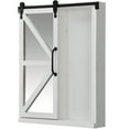 thumbnail image 4 of FirsTime & Co. White Winona Barn Door Mirrored Cabinet, Farmhouse, Square, 21 x 5.5 x 28 in, 4 of 6