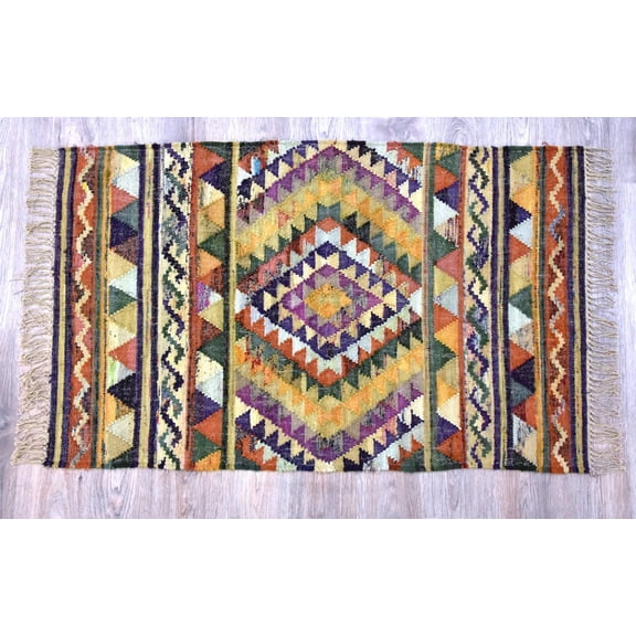 Timbergirl Southwestern Multi 100% Cotton Handmade Rug