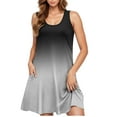 thumbnail image 4 of Hvot&aat Women Casual Gradient Sundress Round Neck Sleeveless Tank Dresses Knee-Length Swing Dress with Pocket, 4 of 4