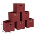thumbnail image 2 of Household Essentials Fabric Storage Bins 6 Piece Set, Burgundy, 2 of 7