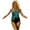 green, variant on WREESH Print Strap Elegant Plus Size Swimdresses Swimsuits For Women