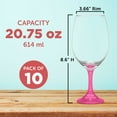thumbnail image 5 of Rioja Grand Wine Glasses 20.75 oz. Set of 10, Bulk Pack - Perfect for Hotel, Bar, Restaurant or Lounge - Pink, 5 of 5