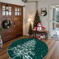Lahome Christmas Round Area Rug,5ft Entry Rug NonSlip Washable Indoor