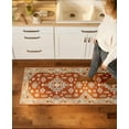 thumbnail image 3 of TOWN & COUNTRY LUXE Livie Forever Vintage Everwash® Washable Multi-Use Decorative Rug with Non-Slip Backing, Rust/Ivory, 24"x72", 3 of 10