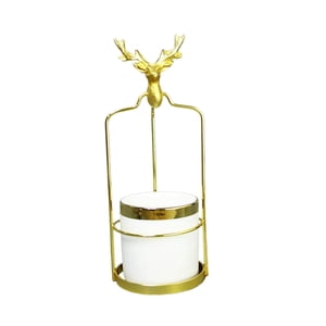 S SERENABLE Pots végétaux Planters Pot de fleur de fer Pot de fleurs de fer nordique Contre-plaqué métal Deer White