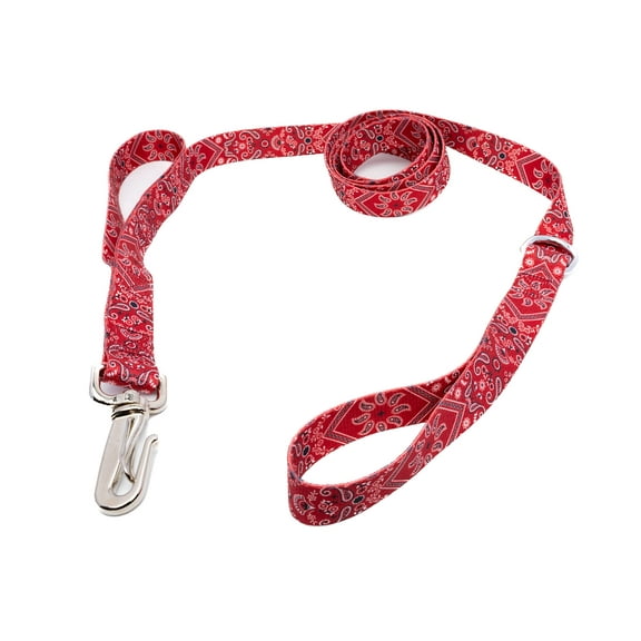 Country Brook Petz® 5/8 inch Deluxe Red Bandana Dog Leash, 6 Foot