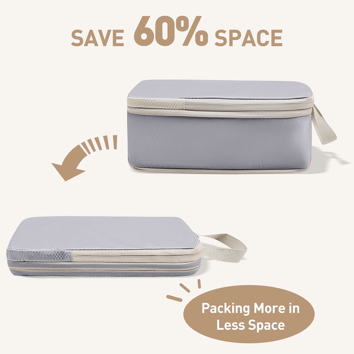 Compression Packing Cubes for Suitcase, 12 PCS Travel Luggage Packing Organizers Waterproof Travel Essentials Bag Clothes Shoes Cosmetics Toiletries Storage Bags for Travel, Gray