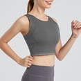 thumbnail image 5 of Lixiuxyad Women's Solid Color Sports Bra Yoga Bra Vest Suspender,Bras for Women Gray XL, 5 of 7
