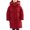 Red, variant on Boys Girls Mid Length Puffer Jacket - Hooded Quilted Wind Resistan𝗍 Insulated Winter Coat with Zip Front, Lightweight Ski Outerwear for School, Outdoor, Snow Travel and Cold Days