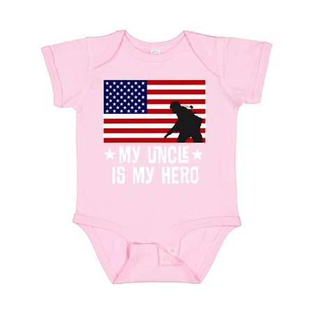 

Inktastic Military Uncle is My Hero US Flag Gift Baby Boy or Baby Girl Bodysuit