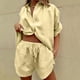 thumbnail image 4 of Puntoco Camisa de manga corta de color casual a la moda para mujer + conjunto de pantalones cortos con botones Puntoco Puntoco-136, 4 of 7