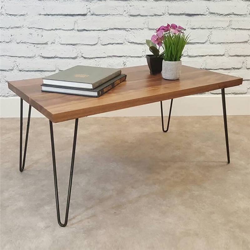 Set of 4 Black Hairpin Coffee Table Leg Solid Iron Metal Bar Desk Legs 6"-34" 
