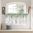 thumbnail image 3 of Eucalyptus Leaf Tier Curtains, Coastal Beach Starfish Nautical Ocean Light Filtering Kitchen Curtains, 2Pcs Rod Pocket Half Window Treatments Panels for Sink Cafe Cabinet Camper 27.5x24 Inches, 3 of 9