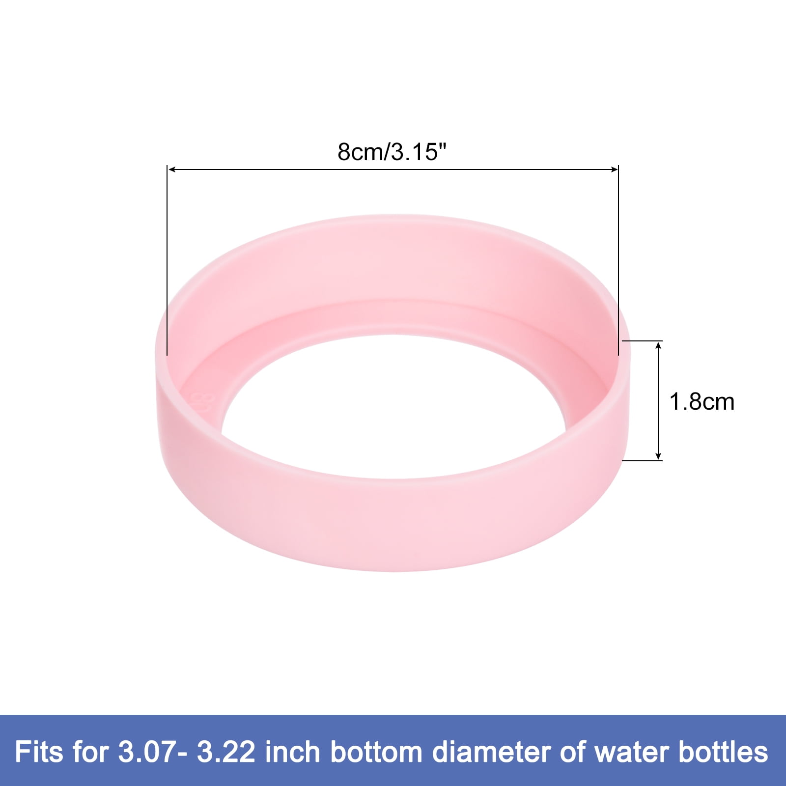 Uxcell 4pcs Silicone Water Bottle Boots - Non-Slip Bottom Covers For Tumblers, Mugs, 80mm Diameter (Rose Pink) - View #9