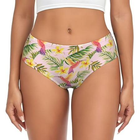 Womens Underwear - Yellow Flower Red Hummingbird No Show Seamless Underwear for Women  Soft Stretch Womens Panties  Hipster Ladies Panties Bikini Underwear Briefs