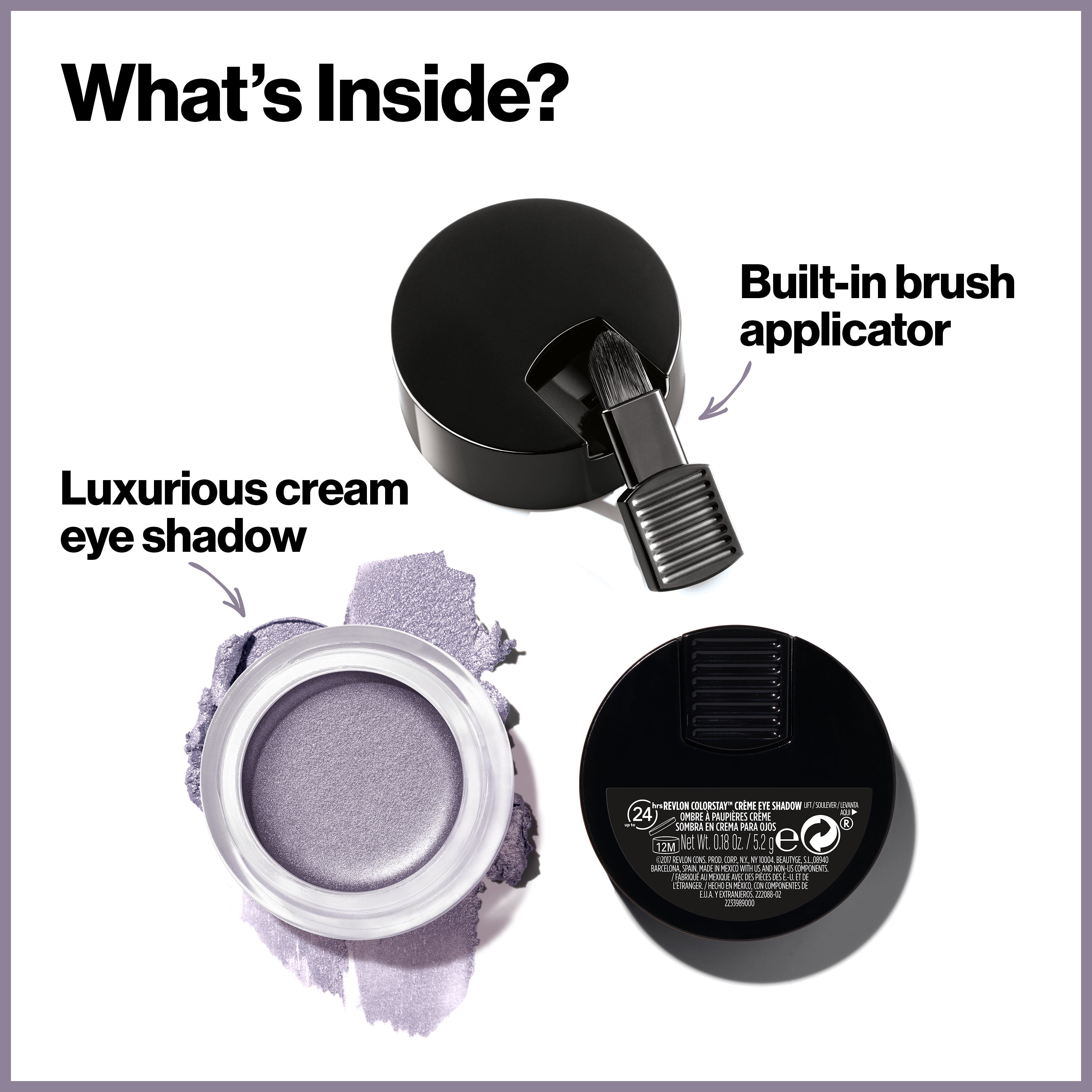 Revlon Colorstay Creme Eye Shadow, Longwear Blendable Matte or Shimmer Eye Makeup with Applicator Brush, Stardust, 0.18 oz