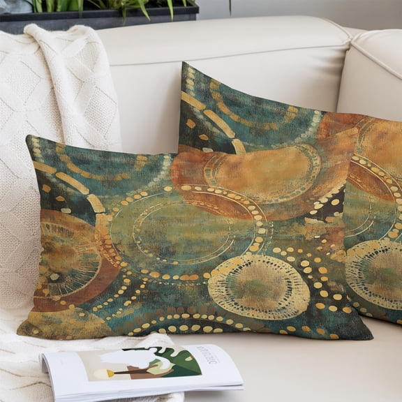 Vintage Geometric Pillow Covers King, Watercolor Abstract Art Soft Brushed Microfiber Breathable Throw Pillow Covers, Decorative Pillowcase with Zipper for Couch Sofa Bedroom Living Room 20"x36"