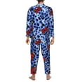 thumbnail image 5 of Kll Colorful Butterflies Sleepwear Mens Flannel Pajamas,Long Cotton Pj Set, 5 of 9