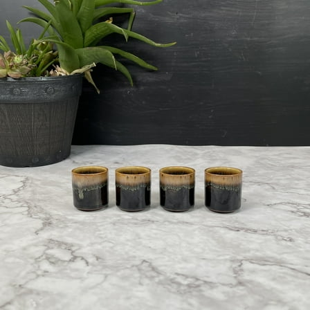 Brown Ceramic sake shot cup 1.5 fl oz