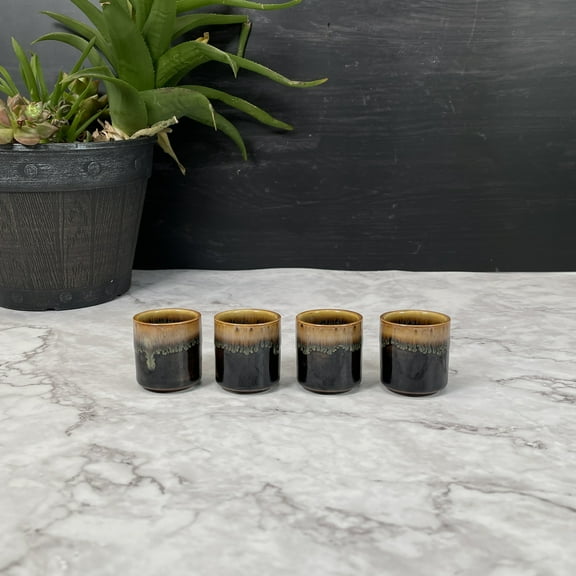 Brown Ceramic sake shot cup 1.5 fl oz