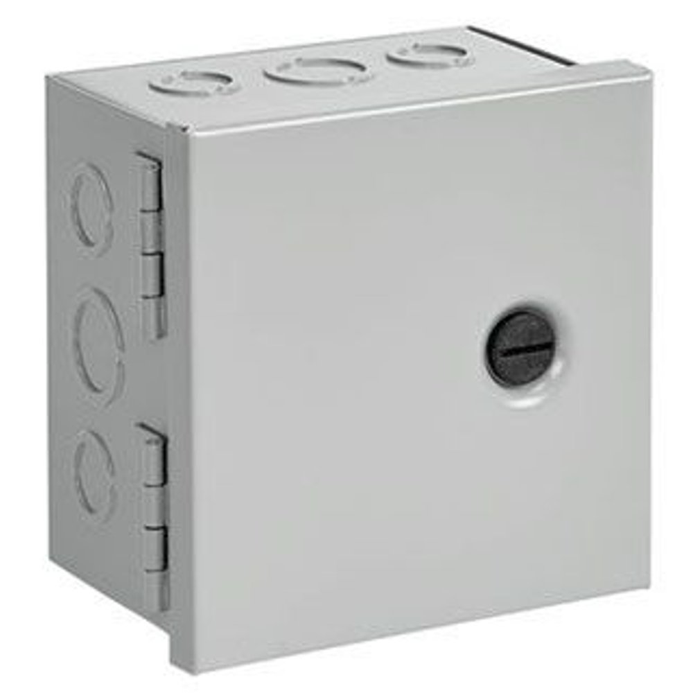 Hoffman AHE18X18X6 Pull Box, Hinged Cover, Steel, 18" x 18" x 6", Gray