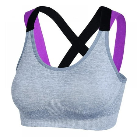 

Women Breathable Sports Bra Female Sexy Cross Strap Push Up Top For Fitness Yoga